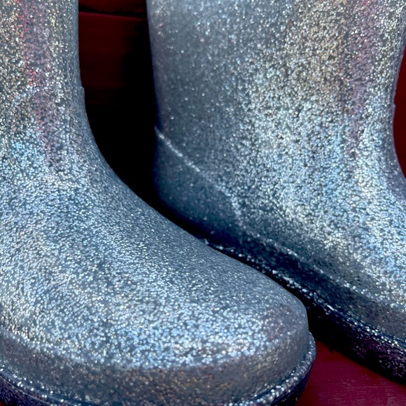 Silver Glitter Rain Boots - Picture 2 of 3